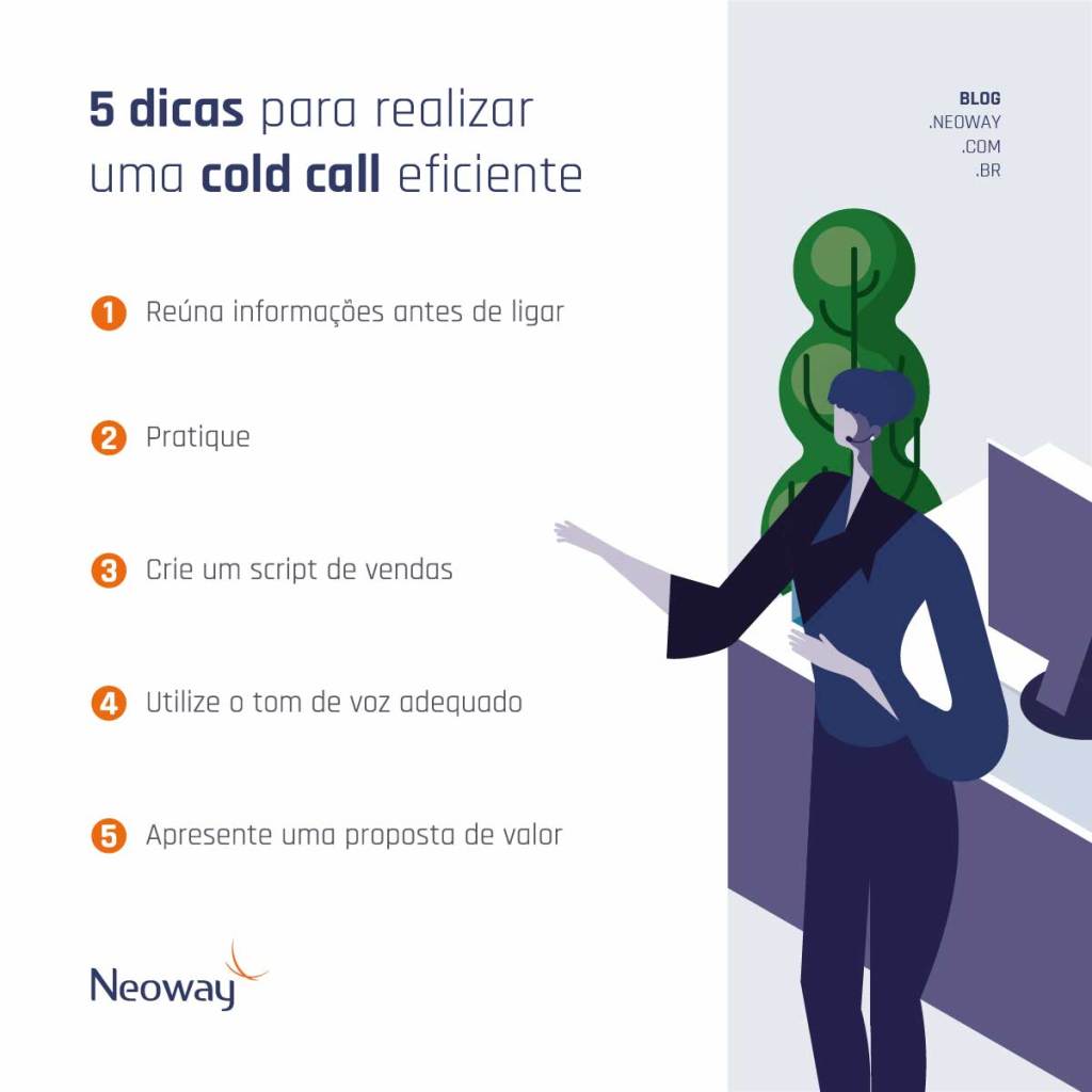 Infográfico: 5 dicas para fazer uma cold call eficiente